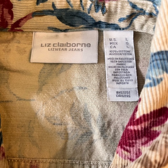 Vintage Lizwear Jeans Floral Corduroy Jacket by Liz Claiborne - Picture 9 of 15